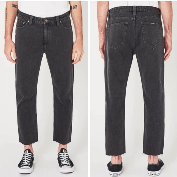 Rolla's Relaxed Fit Straight Leg Stone Black Wash Denim Jean's Pants Relaxo Chop - Picture 2 of 16